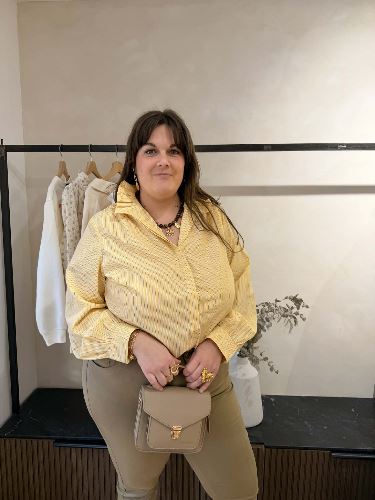 Chemise ligne jaune pastel