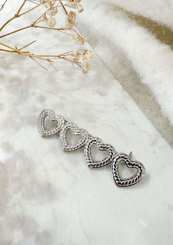 Broche coeur argente