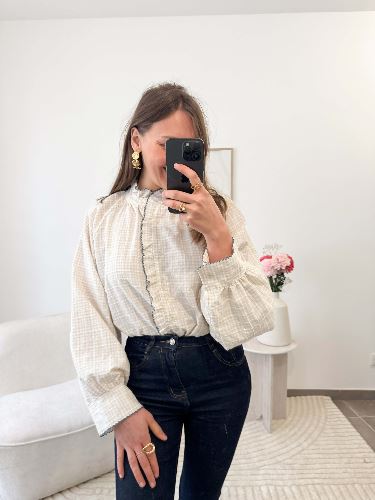Chemise à carreaux - Beige