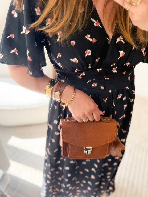 Robe longue imprimée noir
