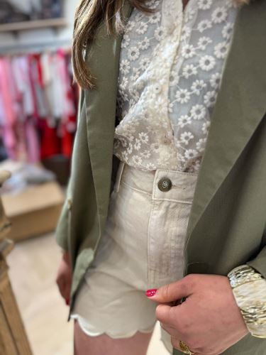 Short beige cotelé