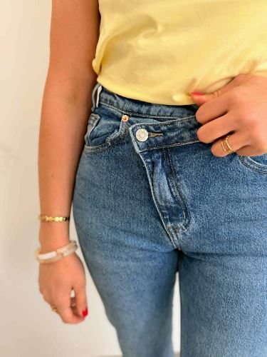 Jean denim à double boutons