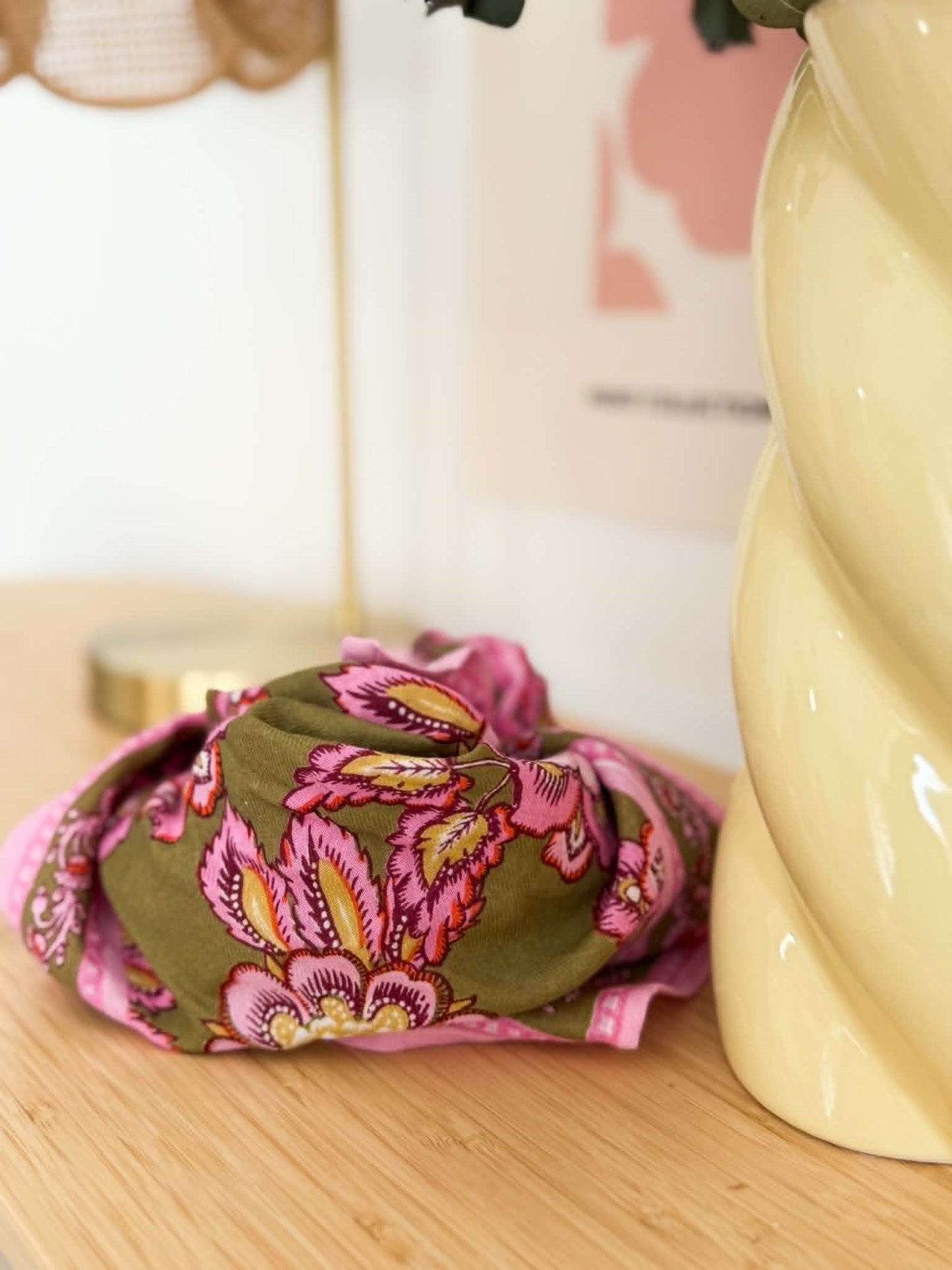 Foulard Jakarta olive - 60 cm