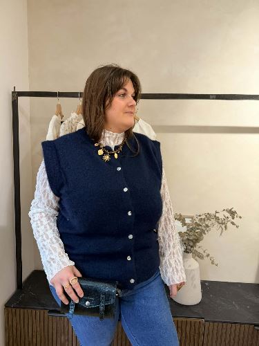 Gilet bleu marine sans manches