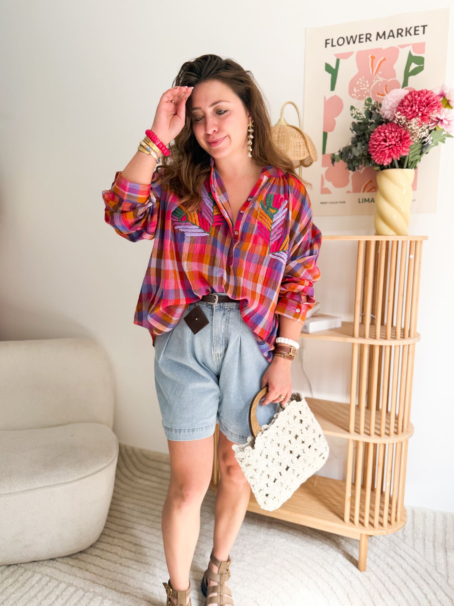 Short en jean à pinces