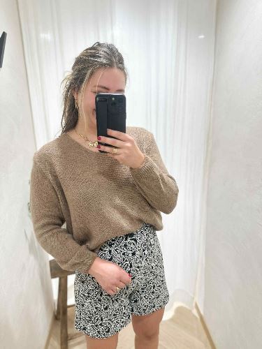 Short imprimé noir et blanc