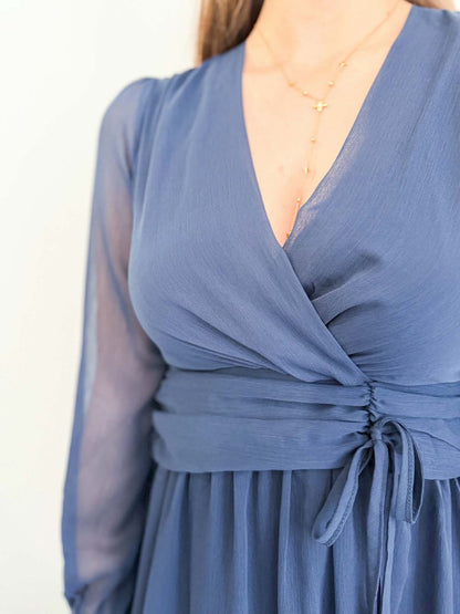 Robe fluide longue - Marine