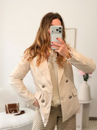 Blazer boutons ornements - Ecru