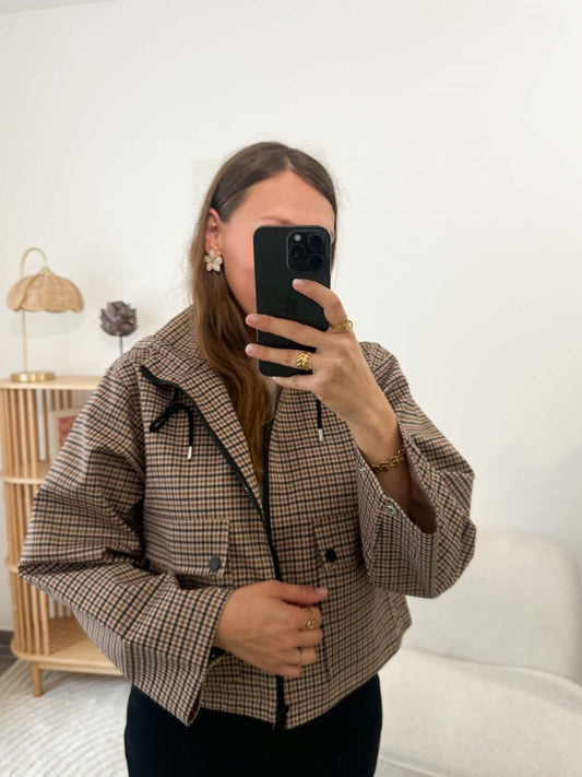 Parkas à carreaux - Beige