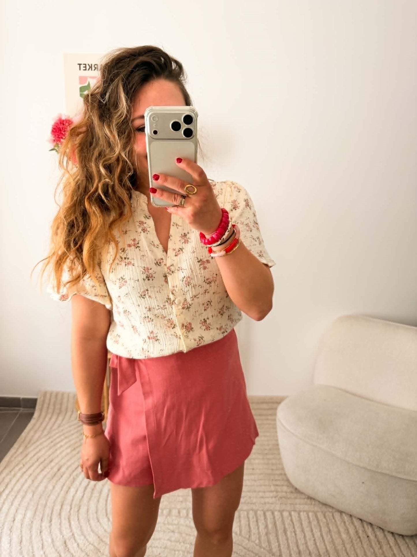 Jupe-short vieux rose