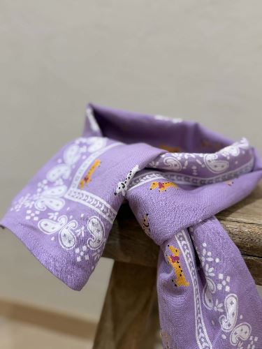 Foulard teckel mauve