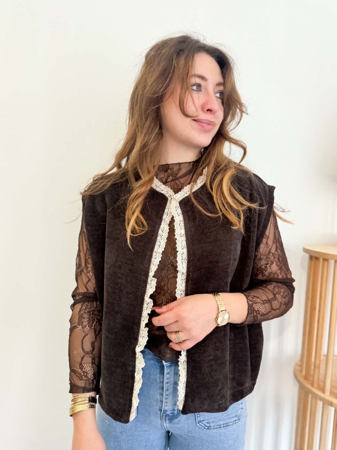 Gilet sans manches velours