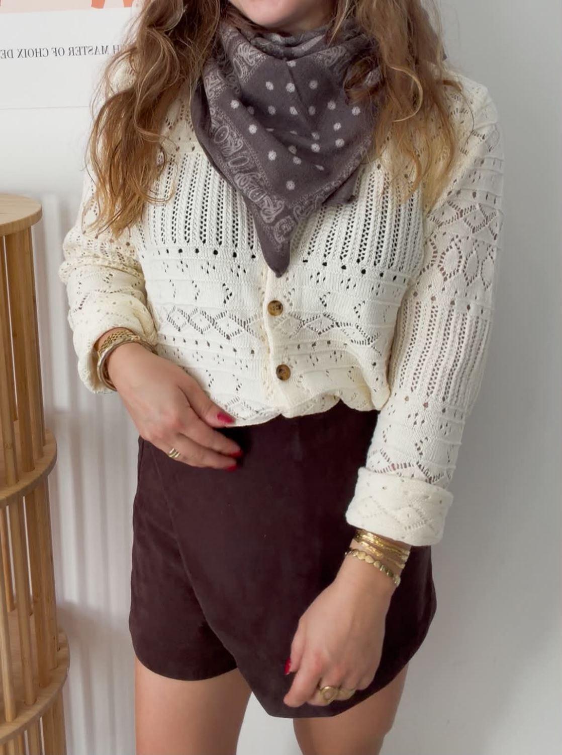 Foulard bandana taupe