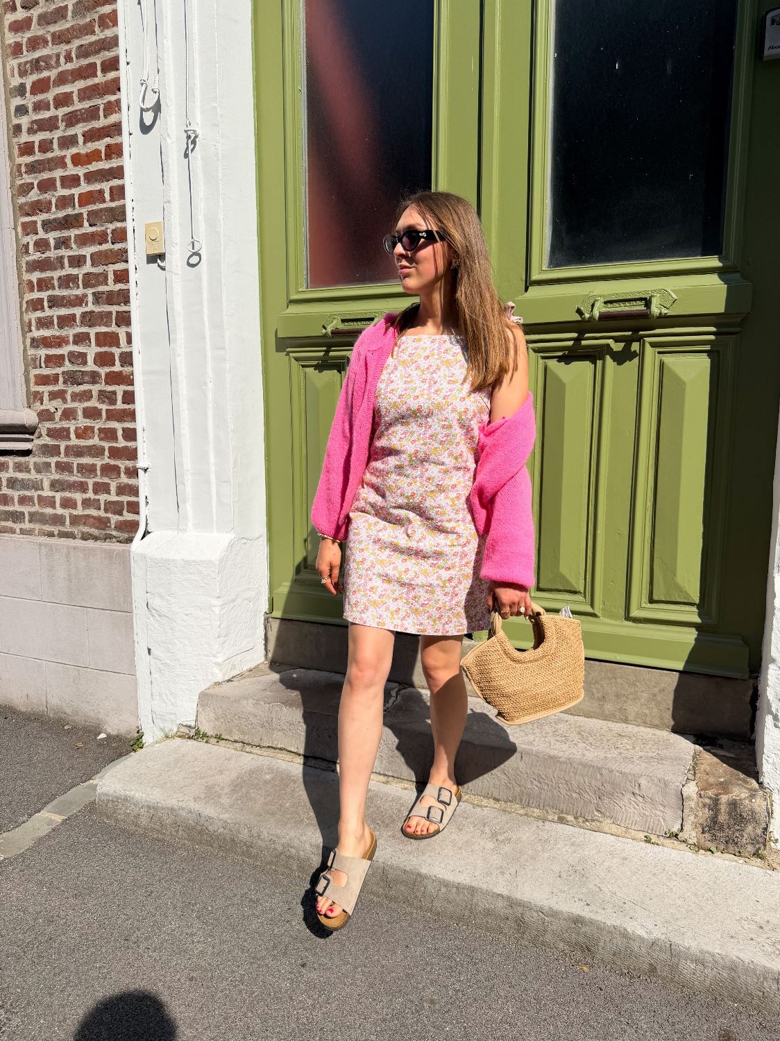 Robe jean fleurie