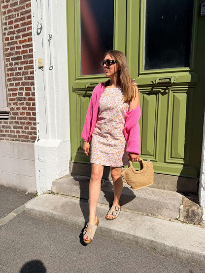Robe jean fleurie