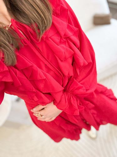 Robe à volants - Rouge