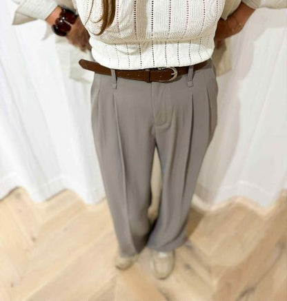 Chemise beige rayée