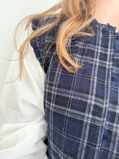 Gilet sans manche carreaux - Marine