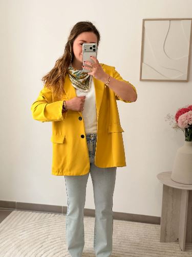 Blazer Justine - Face dos - Vert moutarde