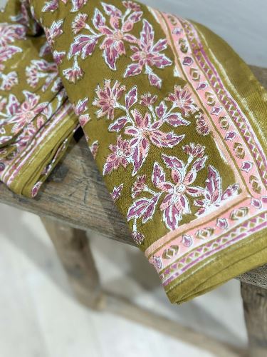 Foulard indien -  Arya olive