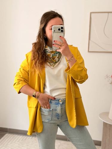 Blazer Justine - Face dos - Vert moutarde