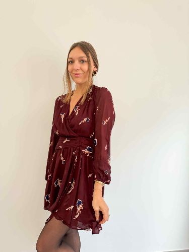 Robe bordeau imprimée