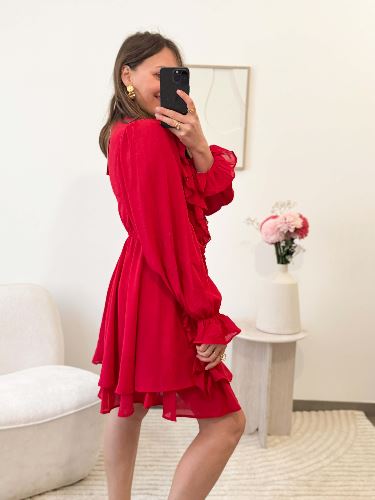 Robe à volants - Rouge