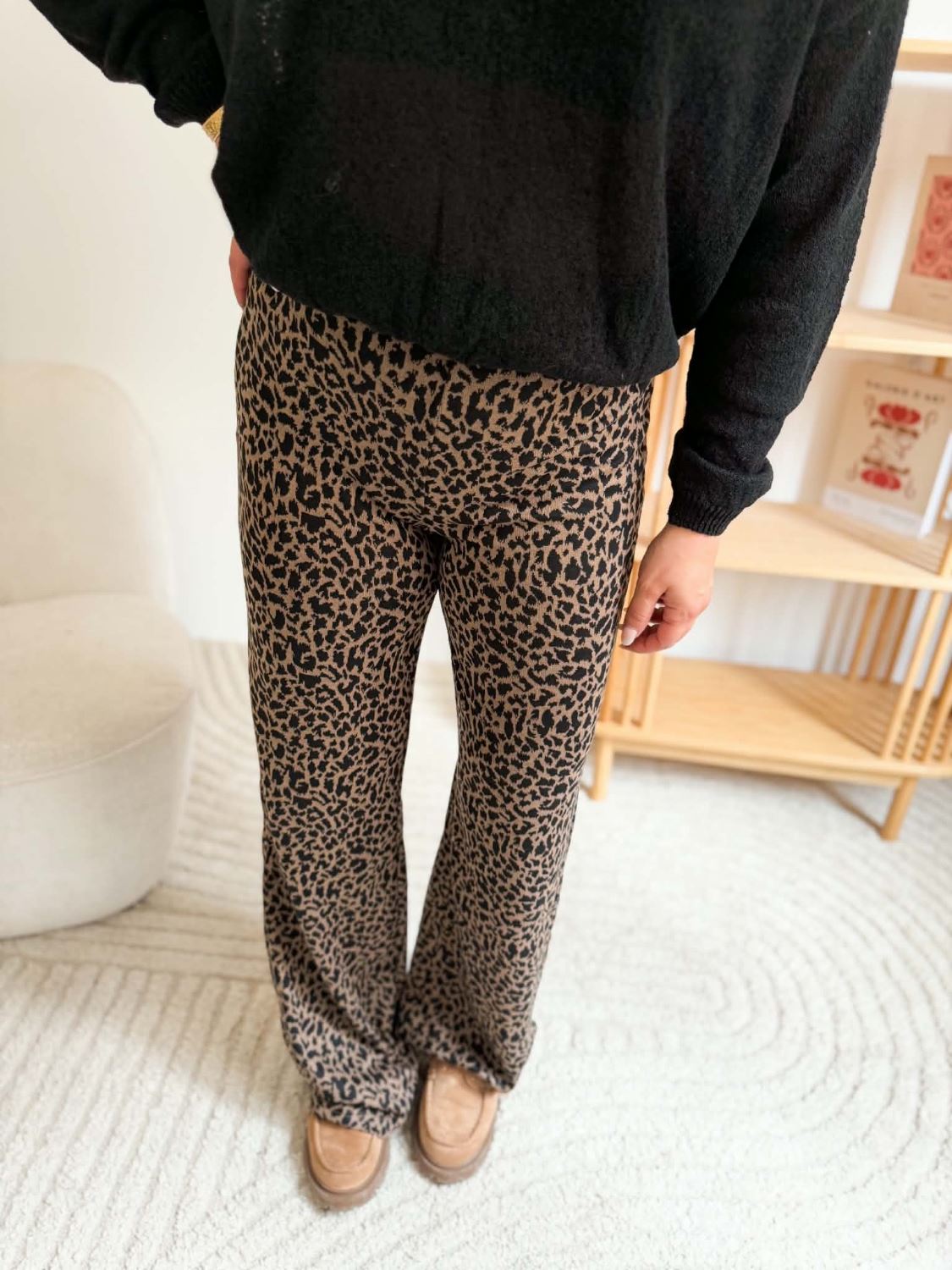 Pantalon flare leopard armand