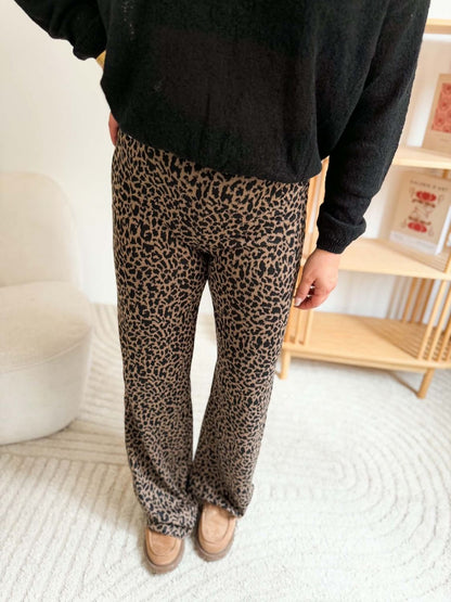 Pantalon flare leopard armand