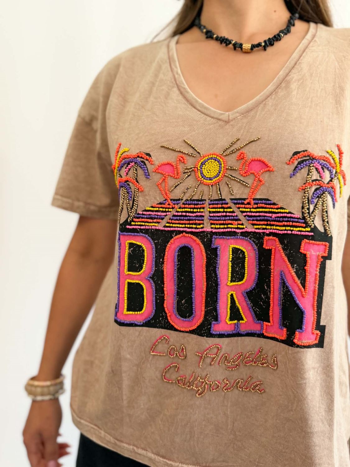 T-shirt perles - Flamigo