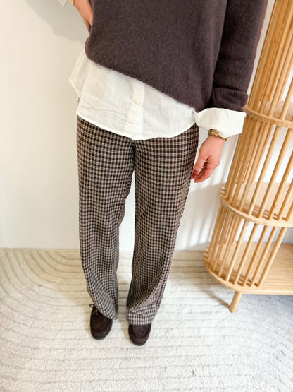 Pantalon à carreaux lainage