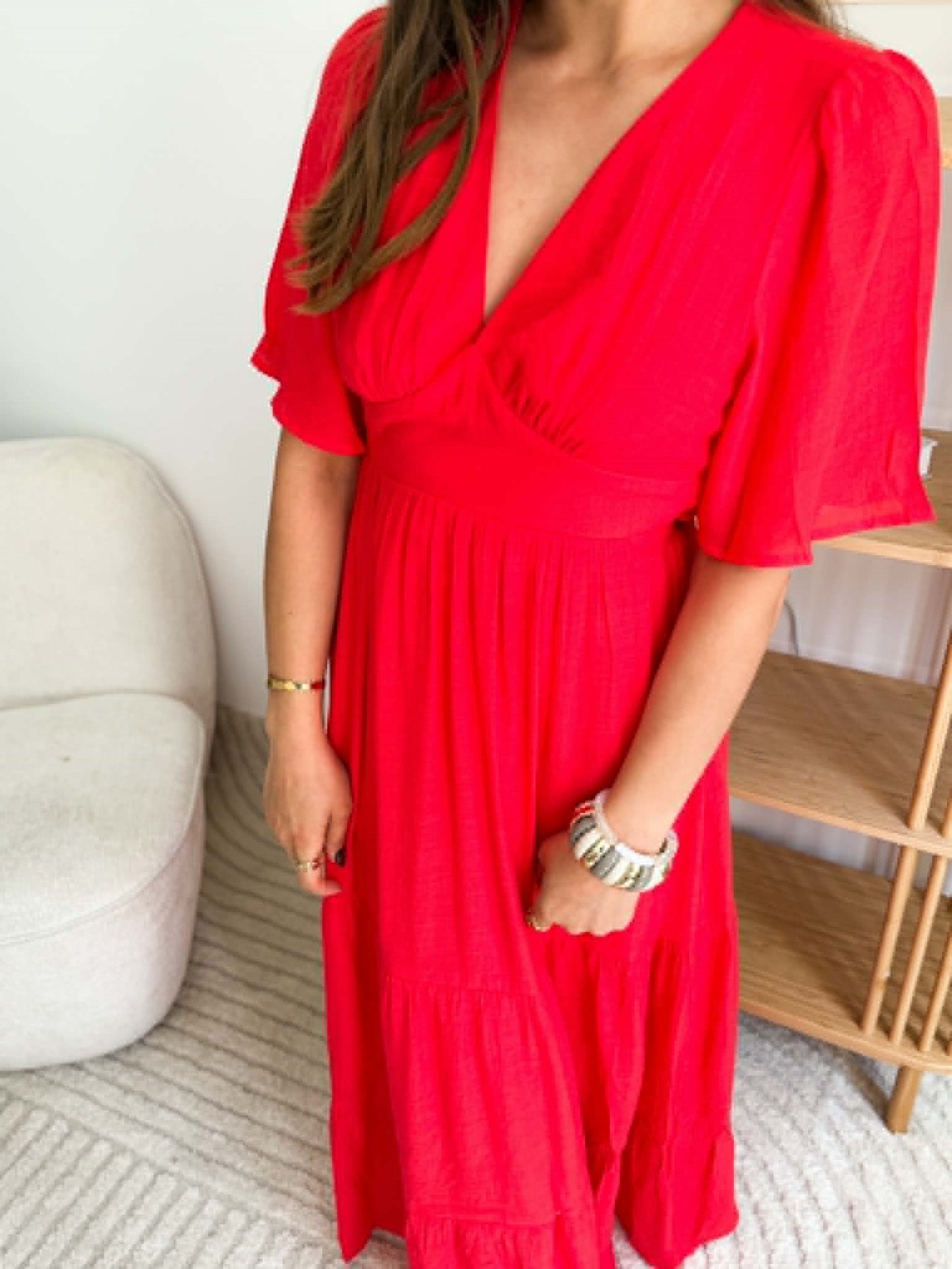 Robe longue corail