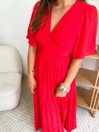 Robe longue corail