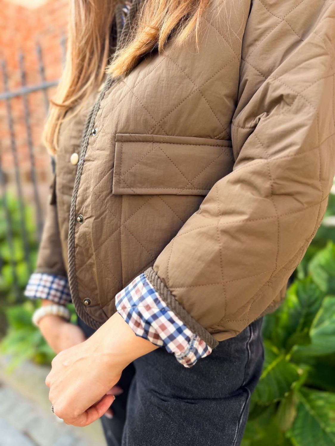 Veste matelassée marron carreaux
