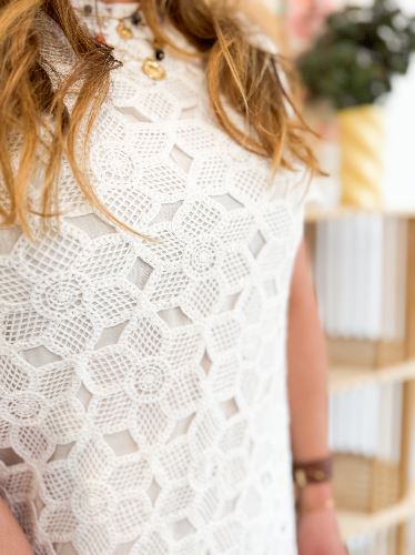 Robe droite en crochet - Blanc