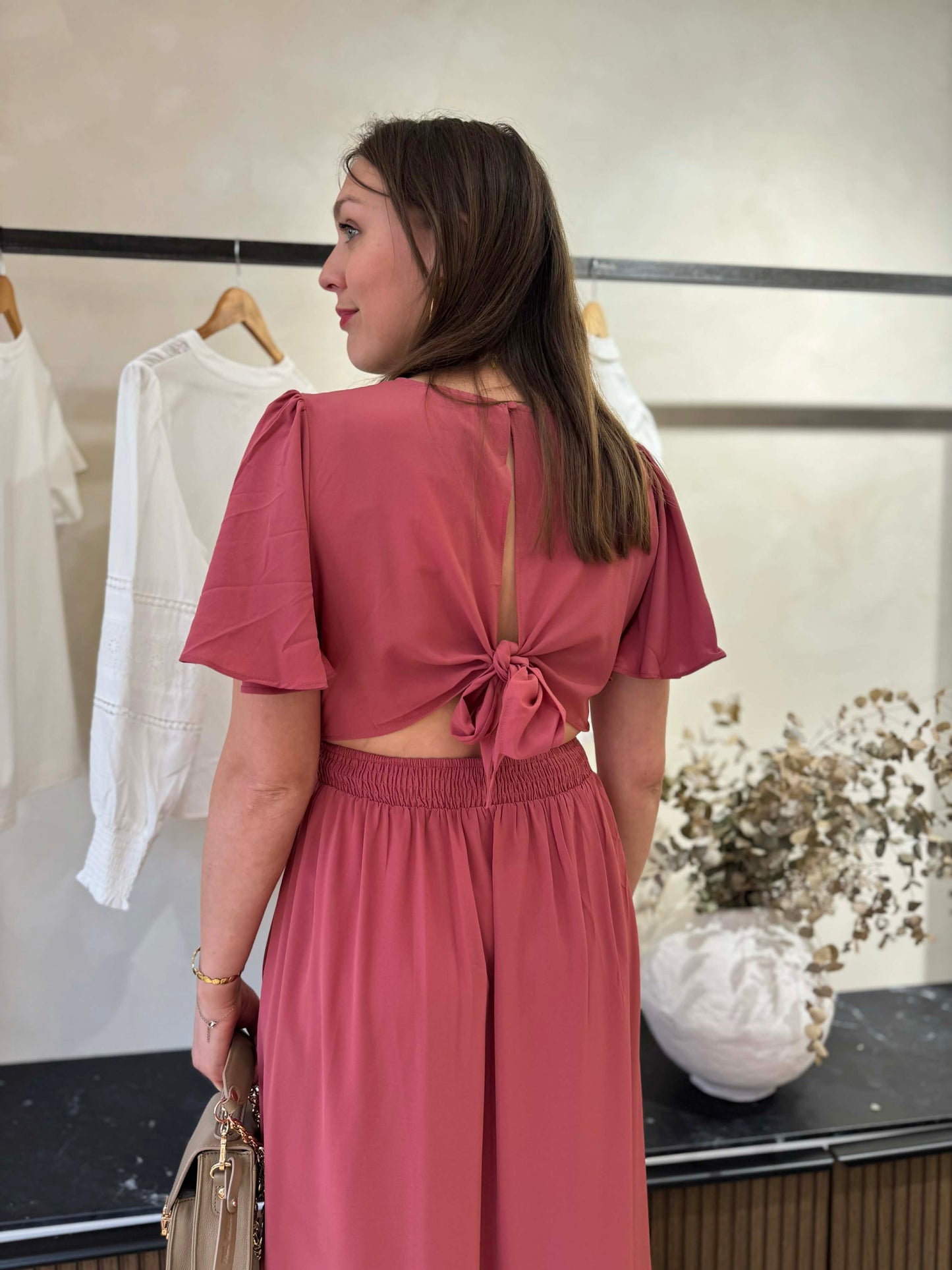 Robe longue vieux rose