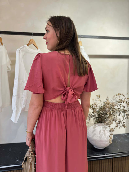 Robe longue vieux rose