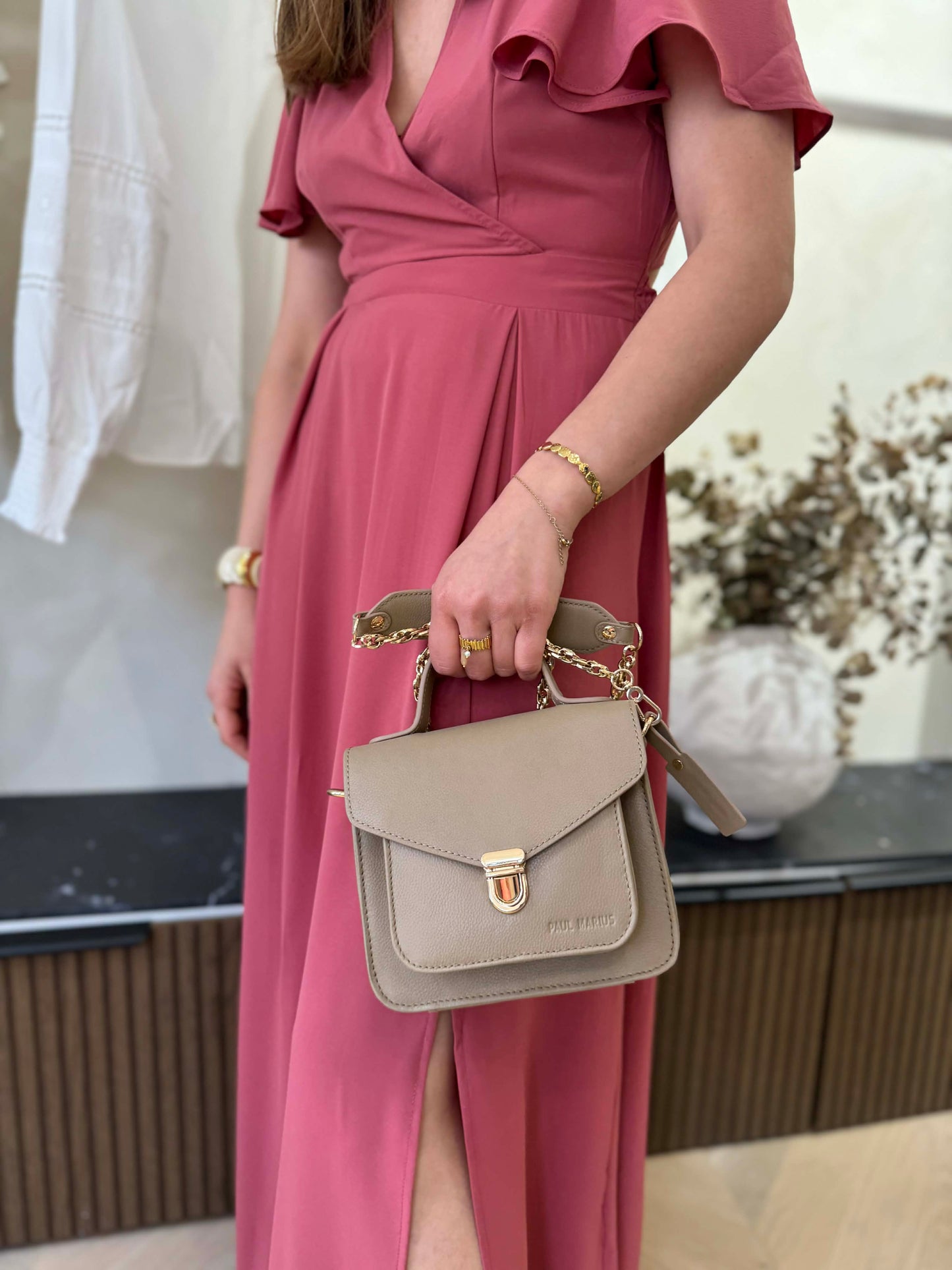 Robe longue vieux rose