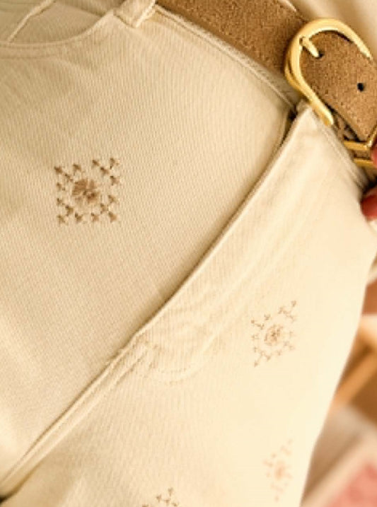 Ceinture croute de cuir - Taupe